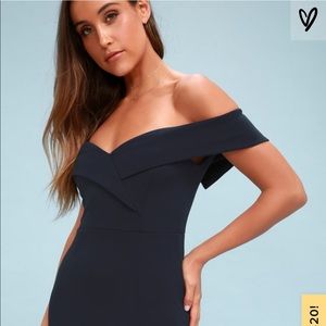 Lulus Navy Blue Floor Length: Song of Love